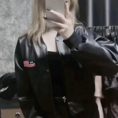 Áo khoác da nữ bomber thêu cờ Mỹ croptop basic sang chảnh, dễ phối đồ xu hướng 2.025 8