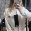 Áo khoác da nữ bomber thêu cờ Mỹ croptop basic sang chảnh, dễ phối đồ xu hướng 2.025 9