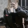 Áo khoác da nữ bomber thêu cờ Mỹ - Croptop basic thanh lịch, dễ phối, xu hướng 2.025, giảm giá 129k 5
