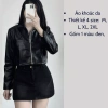 Áo khoác da nữ croptop Cesy 2 lớp, dài tay, khóa kéo, đệm vai - 188.366 VND 2