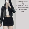 Áo khoác da nữ croptop Cesy 2 lớp, dài tay, khóa kéo, đệm vai - 188.366 VND 3