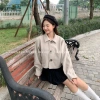 Áo khoác dạ nữ Forgirl 2 lớp cổ bẻ tay bồng dáng croptop basic siêu xinh T023 198k 2
