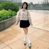 Áo khoác dạ nữ Forgirl 2 lớp cổ bẻ tay bồng dáng croptop basic siêu xinh T023 198k 3