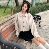 Áo khoác dạ nữ Forgirl 2 lớp cổ bẻ tay bồng dáng croptop basic siêu xinh T023 198k 7
