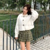 Áo khoác dạ nữ Forgirl 2 lớp cổ bẻ tay bồng dáng croptop basic siêu xinh T023 198k 8