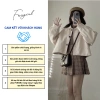 Áo khoác dạ nữ Forgirl 2 lớp cổ bẻ tay bồng dáng croptop basic siêu xinh T023 198k 9