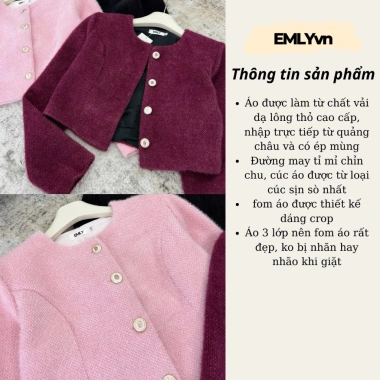 Áo khoác dạ nữ lông thỏ crop cao cấp Sang trọng mùa thu đông 2.025, giảm 21% 4 Áo khoác dạ nữ lông thỏ crop cao cấp Sang trọng mùa thu đông 2.025, giảm 21% 4