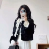 Áo khoác dạ nữ tay lông thỏ Tiểu Thư - Sang chảnh, giảm giá 219k, chất liệu ấm áp 5