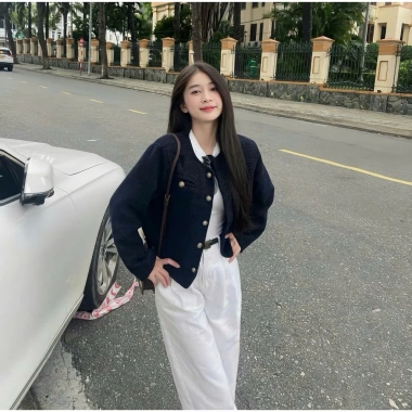 Áo khoác dạ tweed dáng lửng 2 lớp cao cấp, bigsize, giá chỉ 99.000 cho mùa đông
