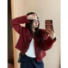 Áo khoác dạ tweed nữ 2 lớp cúc đồng cao cấp mùa thu đông, thiết kế Hàn Quốc siêu ấm, len kẻ caro sang, chỉ 196k 8