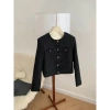Áo khoác dạ tweed nữ 2 lớp cúc đồng cao cấp mùa thu đông, thiết kế Hàn Quốc siêu ấm, len kẻ caro sang, chỉ 196k 9