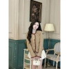 Áo khoác dạ Tweed nữ N307 KENVY STORE - Thêu viền bèo, khuy đồng sang chảnh, form vừa, giá chỉ 269.000₫ 3