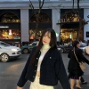 Áo khoác dạ tweed nữ navy ngắn croptop mùa thu đông Tết 2.024 Noiree MA344 249k 5