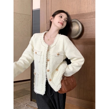 Áo khoác dạ tweed viền tua rua thanh lịch - Giá chỉ 239k, giảm so với 286.8k