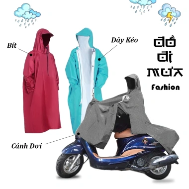 Áo khoác đi mưa Hàn Quốc dây kéo chống thấm, mang balo, phù hợp nam nữ sinh viên – chỉ 99.000₫