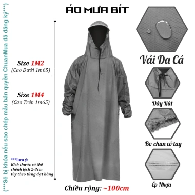 Áo khoác đi mưa Hàn Quốc dây kéo chống thấm, mang balo, phù hợp nam nữ sinh viên – chỉ 99.000₫