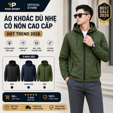 Áo khoác dù nam chống thấm, gấp thành balo nhỏ gọn SPMAKD902 - PigoFashion 219k 7