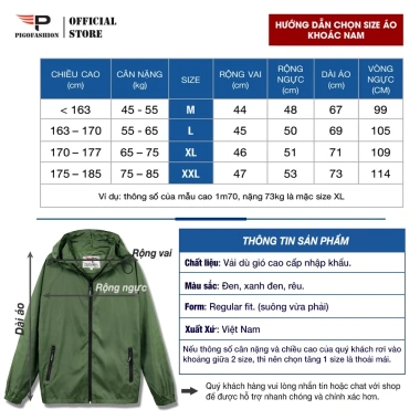 Áo khoác dù nam chống thấm, gấp thành balo nhỏ gọn SPMAKD902 - PigoFashion 219k 8