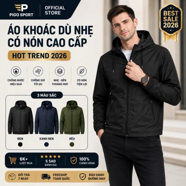 Áo khoác dù nam chống thấm, gấp thành balo nhỏ gọn SPMAKD902 - PigoFashion 219k 9