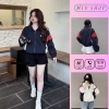 Áo khoác gió 2 lớp thêu ngựa kẻ sọc, thể thao nam nữ, chất gió lạnh, dây rút - MIU MIU 146k