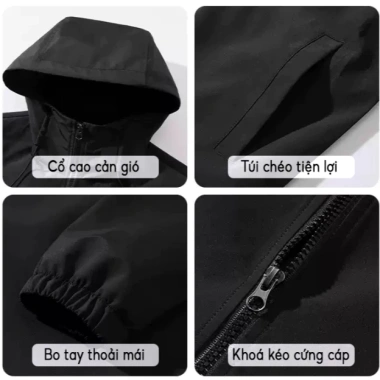 Áo Khoác Gió 2 Lớp Unisex TEEDARK BST08 - Mũ Cao Cấp, Form Rộng, Giá 185k giảm 37k 4
