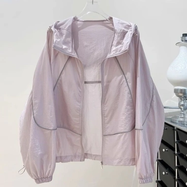 Áo khoác gió dù siêu mỏng nhẹ, chống nước, chống nắng, dây rút, cao cấp cho nữ, đủ size QuảngChâu