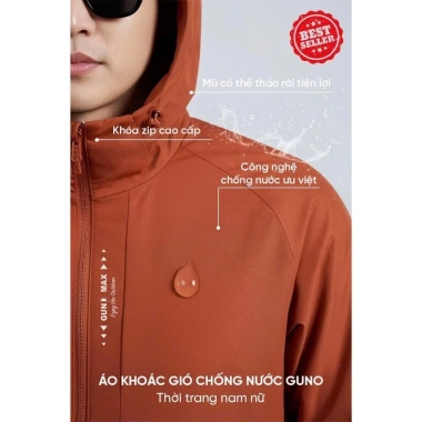 Áo Khoác Gió GUNO Nam Nữ 2 Lớp Lót Nỉ Giữ Ấm Chống Nước Chống UV Mũ Tháo Rời - 289k 2 Áo Khoác Gió GUNO Nam Nữ 2 Lớp Lót Nỉ Giữ Ấm Chống Nước Chống UV Mũ Tháo Rời - 289k 2