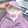 Áo khoác gió Kuromi lót lông dày, vải tráng bạc cản nước, chống gió, vạt che khóa 8-45kg 9