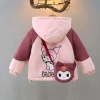 Áo khoác gió lót lông Kuromi vải bạc chống nước, vạt che khóa 8-45kg 9