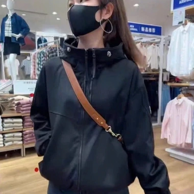 Áo khoác gió NAD nữ form rộng có mũ unisex chống nắng chống gió croptop ulzzang giá 199.000 VND 4