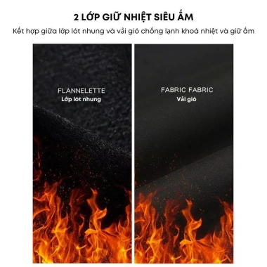 Áo khoác gió nam KAIMONO KP086 lót lông 2 lớp dày, chống nước, mũ tích hợp, túi trong - 429.000₫