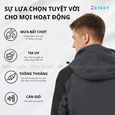 Áo khoác gió nam nữ K09 – Khóa ngực, chống nước, cản gió, UV 50+, 159.000đ 6