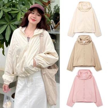 Áo Khoác Gió Nữ 2 Lớp Dày Dặn, Dây Rút Chống Gió & Nắng Cao Cấp - Giá 199k