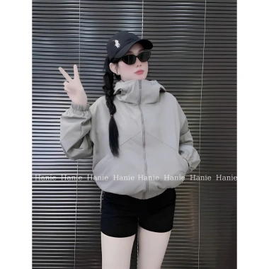Áo khoác gió nữ 2 lớp lót lụa, chống nước, dáng lửng form rộng thời trang Hàn Quốc mùa thu - Giá 114.900₫ 2