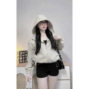Áo khoác gió nữ 2 lớp lót lụa, chống nước, dáng lửng form rộng thời trang Hàn Quốc mùa thu - Giá 114.900₫ 4