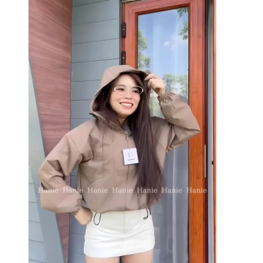 Áo khoác gió nữ 2 lớp lót lụa, chống nước, dáng lửng form rộng thời trang Hàn Quốc mùa thu - Giá 114.900₫ 6