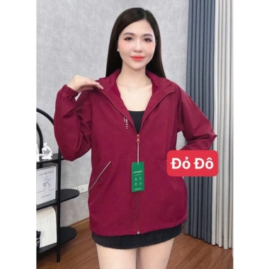 Áo khoác gió nữ 2 lớp mới 2.025, túi kéo khóa, nắp túi ngược, phù hợp