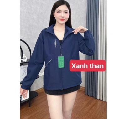 Áo khoác gió nữ 2 lớp mới 2.025, túi kéo khóa, nắp túi ngược, phù hợp 8