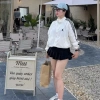 Áo Khoác Gió Nữ 2 Lớp Thêu Logo và Kẻ Sọc, Kháng Nước, Cản Gió, Chống UV 2.025 6