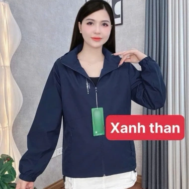 Áo khoác gió nữ 2 lớp thời trang 2.025 – Vải tráng bạc chống nước, in chữ ngực, 12 màu, size 38‑75kg 7