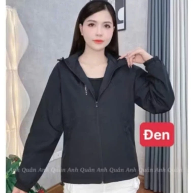Áo khoác gió nữ 2 lớp thời trang 2.025 – Vải tráng bạc chống nước, in chữ ngực, 12 màu, size 38‑75kg 10