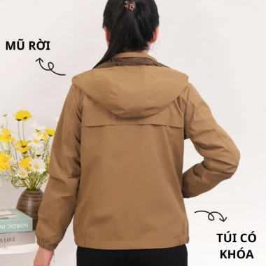 Áo Khoác Gió Nữ AHOA 2 Lớp Giữ Nhiệt, Chống Bụi Cản Gió - Giá 159.000 VNĐ