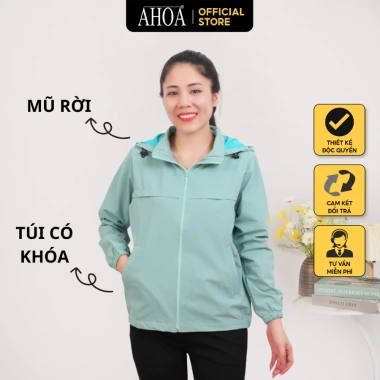 Áo Khoác Gió Nữ AHOA 2 Lớp Giữ Nhiệt, Chống Bụi Cản Gió - Giá 159.000 VNĐ