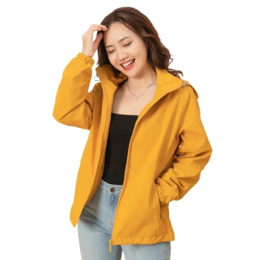 Áo Khoác Gió Nữ Chất Lượng Cao Cản Bụi Cản Gió Vải Trắng Bạc Chống Nước 69k
