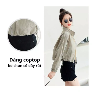 Áo khoác gió nữ Coptop 2 lớp vải nhăn, chống nắng, chống gió, cản nước - 87.220₫ 8