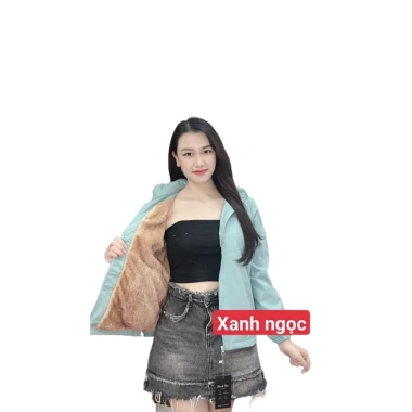 Áo khoác gió nữ lót lông cừu vải nano tráng bạc chống nước, gió, bám bụi, túi zip - 102k 8
