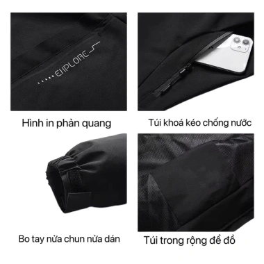 Áo khoác gió nữ trơn chống nước, cản gió 40‑80kg, chống bụi – S6 Zahan Fashion, 94.300₫