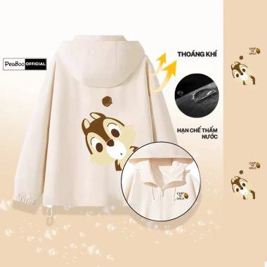Áo Khoác Gió Unisex 2 Lớp PEABOO Shiba - Chống Nước, Chống Nắng, Rộng, Mũ Cao Cấp - Giá 185.000 VND