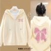 Áo khoác hoodie in nơ chất liệu dày mịn, dáng rộng phong cách - Giá 135.000 VND