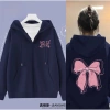 Áo khoác hoodie in nơ chất liệu dày mịn, dáng rộng phong cách - Giá 135.000 VND 5